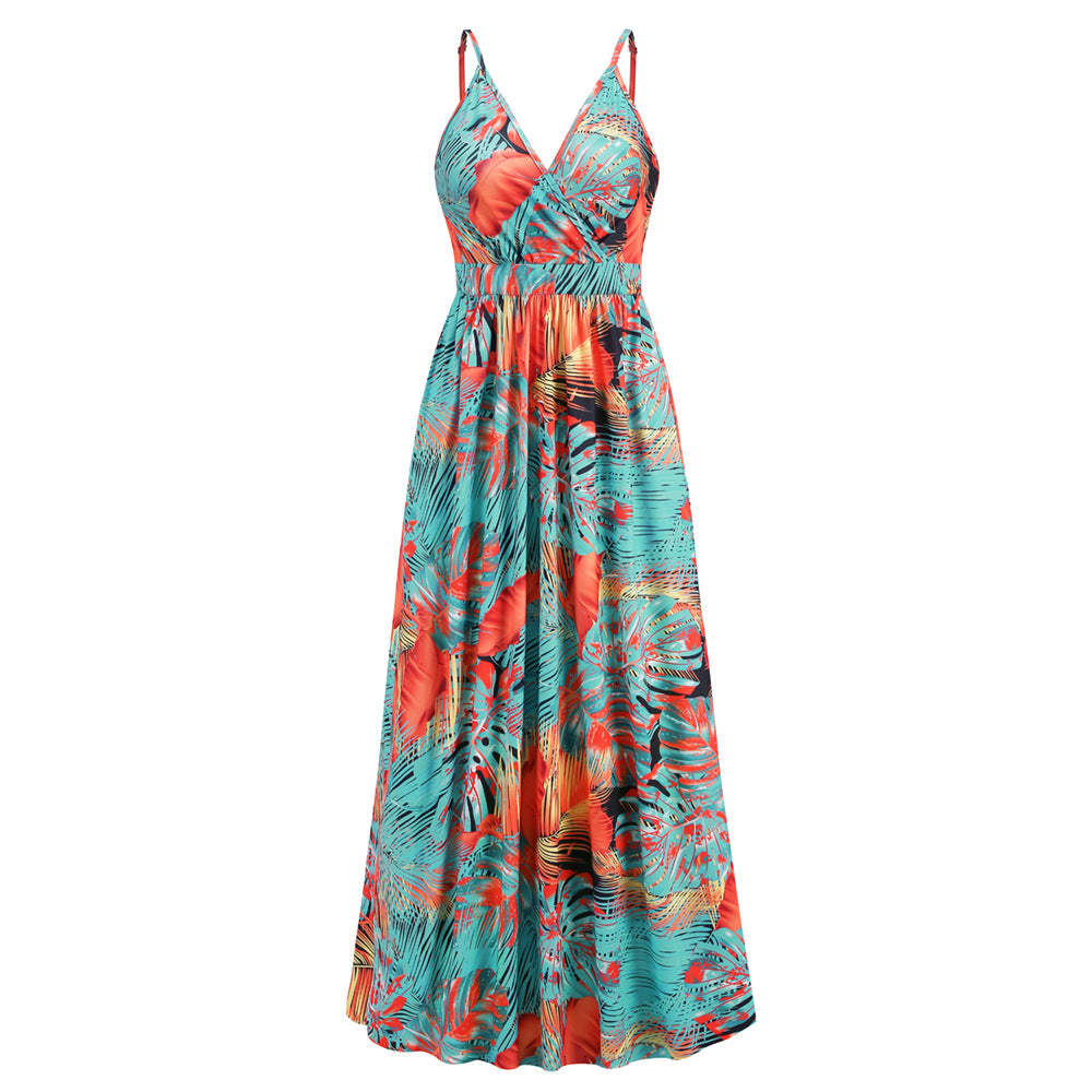 Flowers Long Dress Summer Swing Holiday Beach Dress